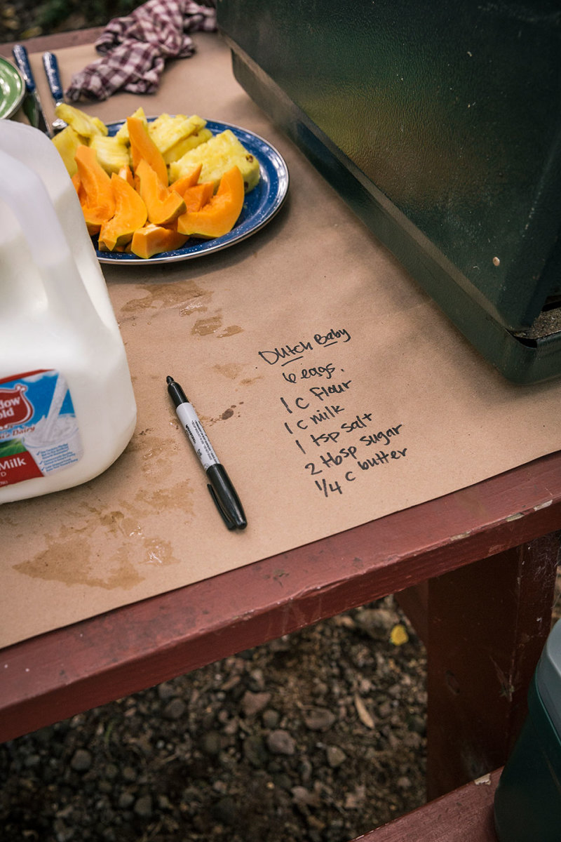 A little butcher paper goes a long way when camping. Use it for a table cloth and a place to write down recipe notes. Photo: REI.