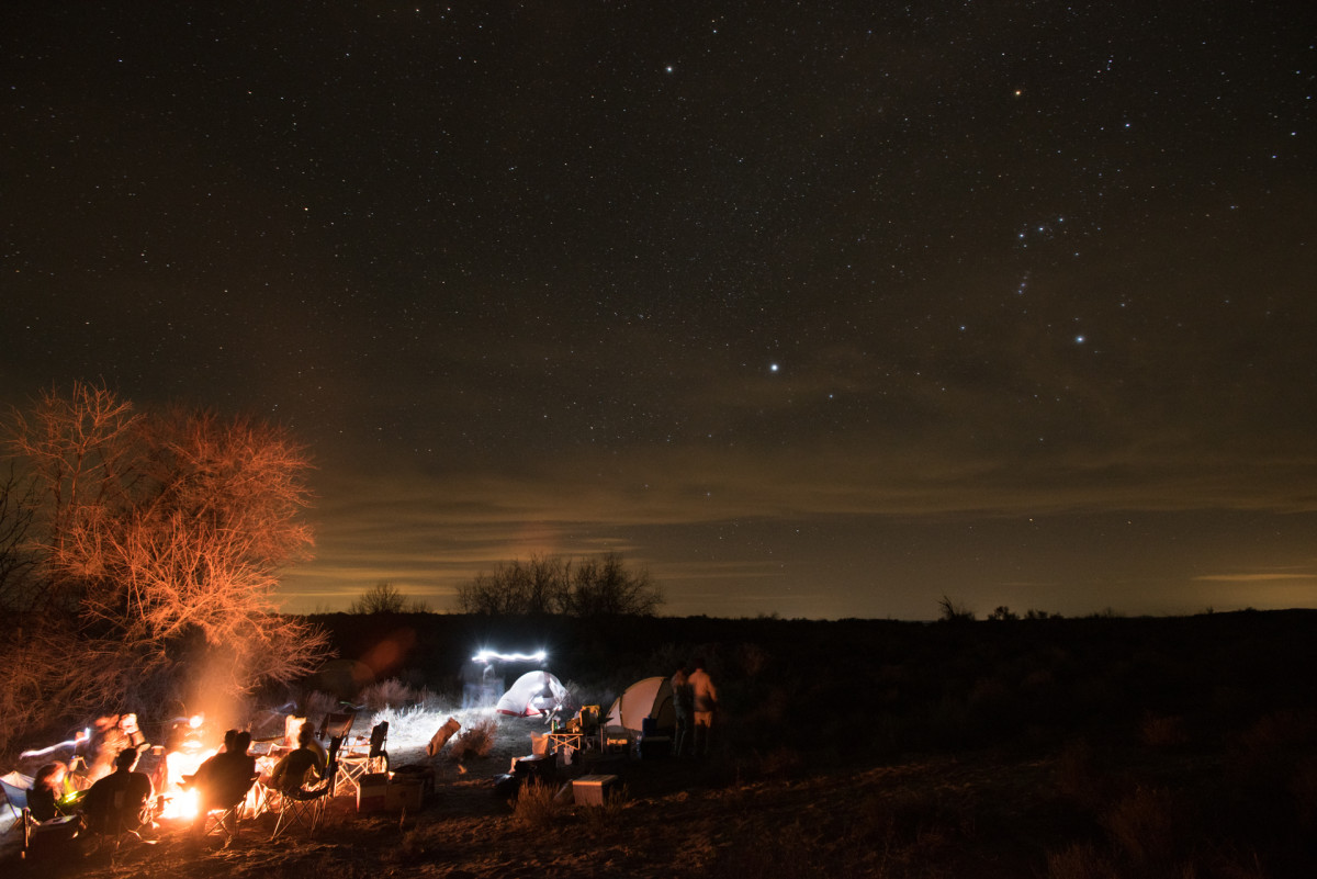 Camping under the stars.