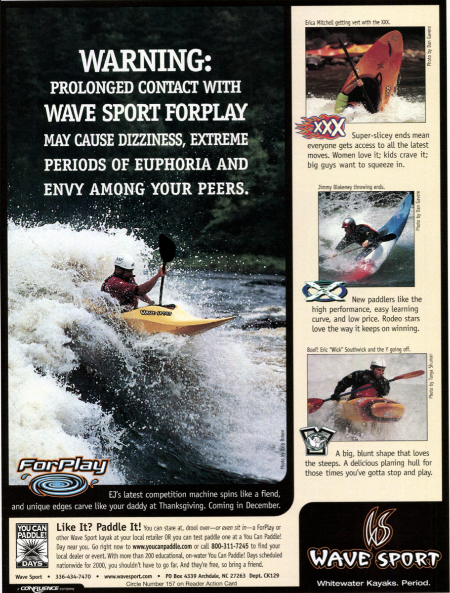 Ad from C&K's December 1999 issue, showcasing classic Wave Sport models like the XXX, X and Y.