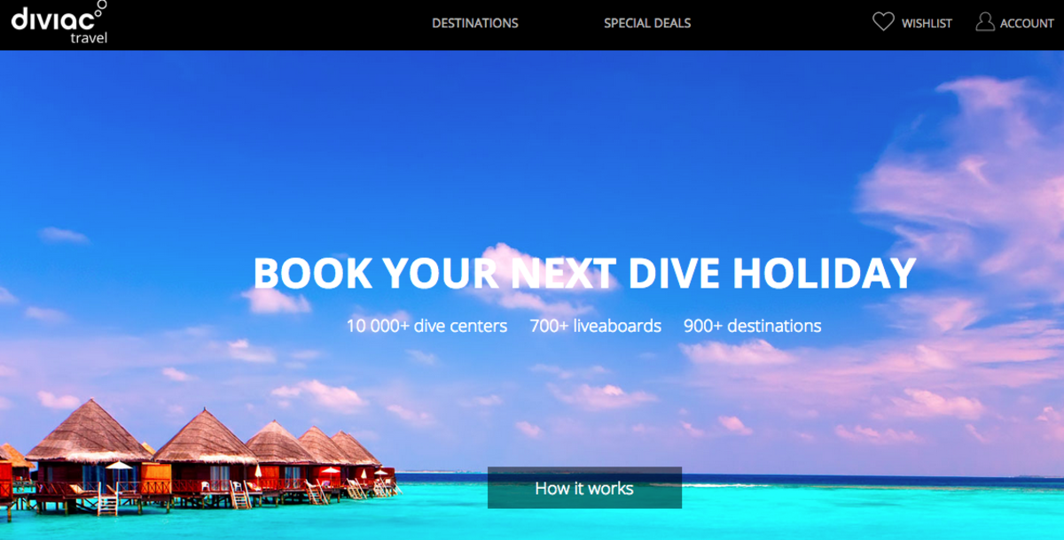 Diviac scuba diving Travel website startup