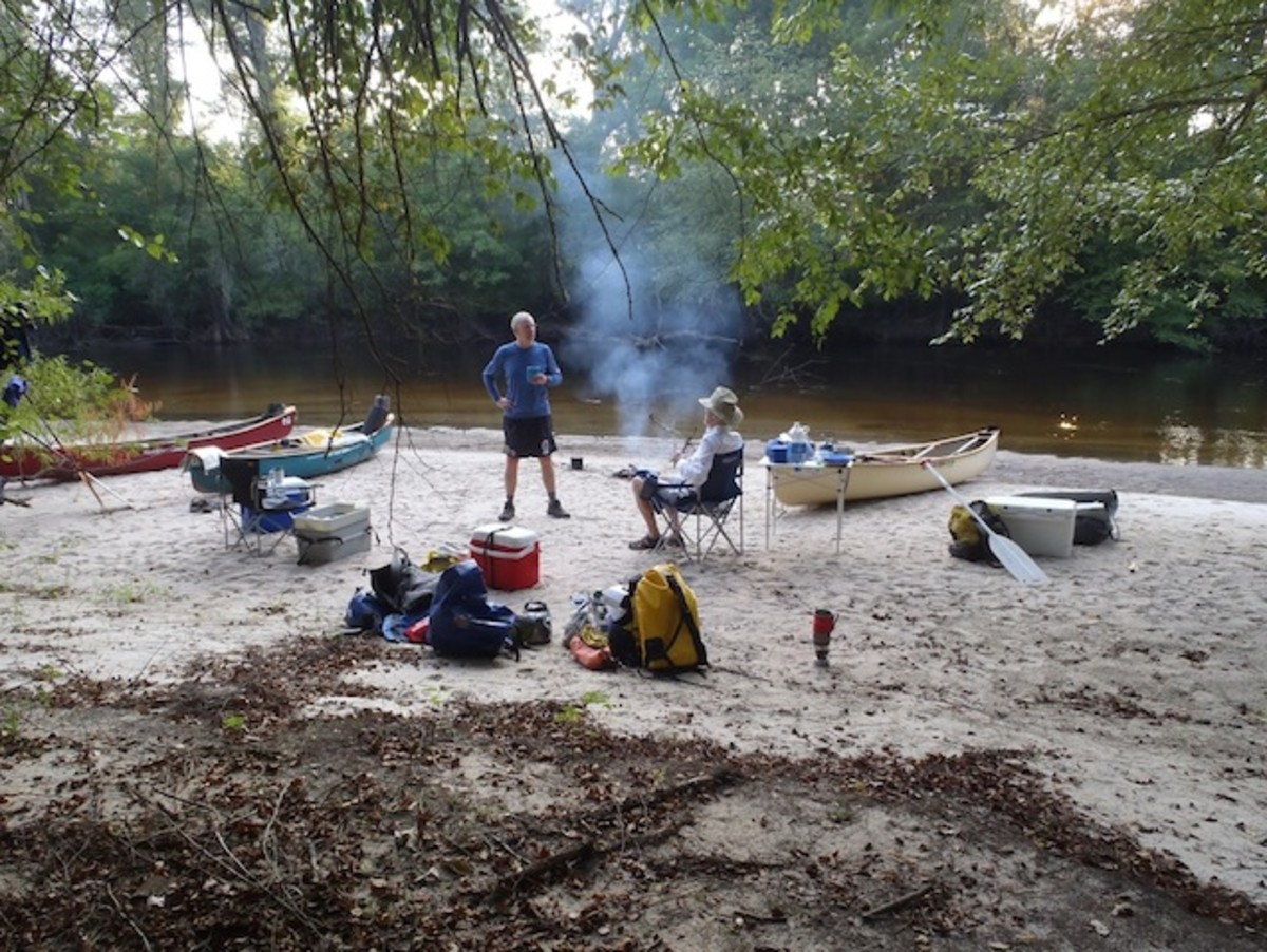 Bugs? What bugs? Our camp on the Edisto River, South Carolina. Photo by Burt Kornegay