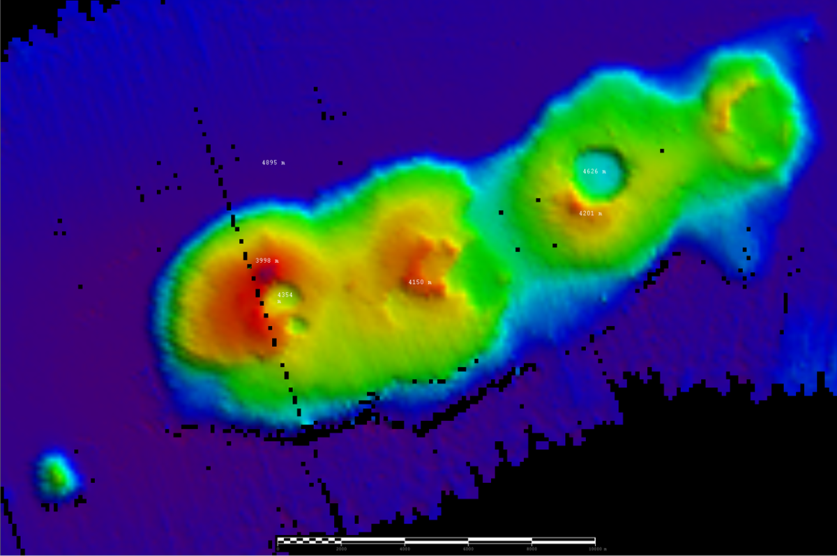 A cluster of four, 50 million-years-old volcanoes were discovered while searching for larval lobster nursery grounds. Photo: CSIRO News