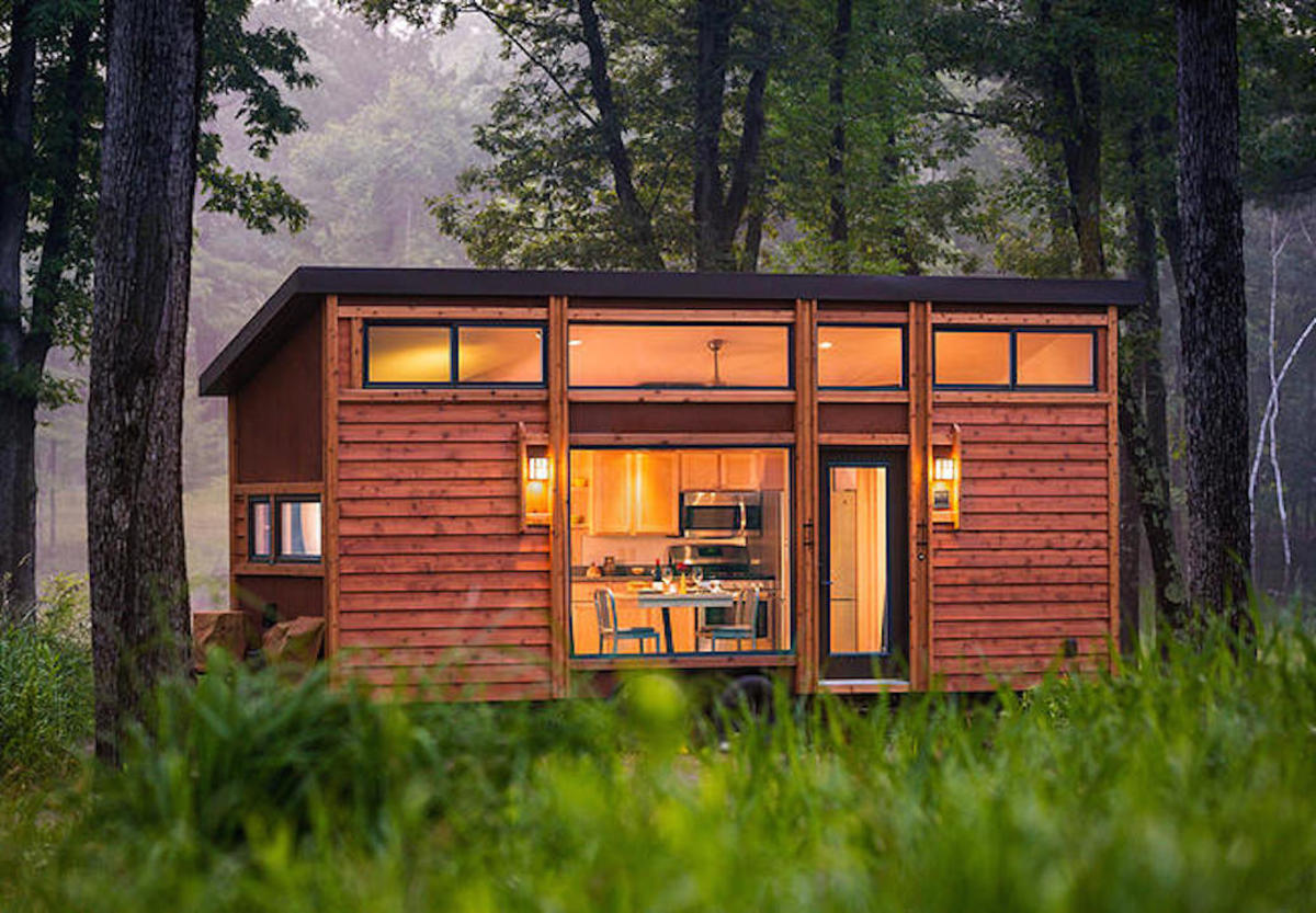 This tiny home is transport-ready and sizes up at only 296 sq. ft. Photo: Escape Traveler