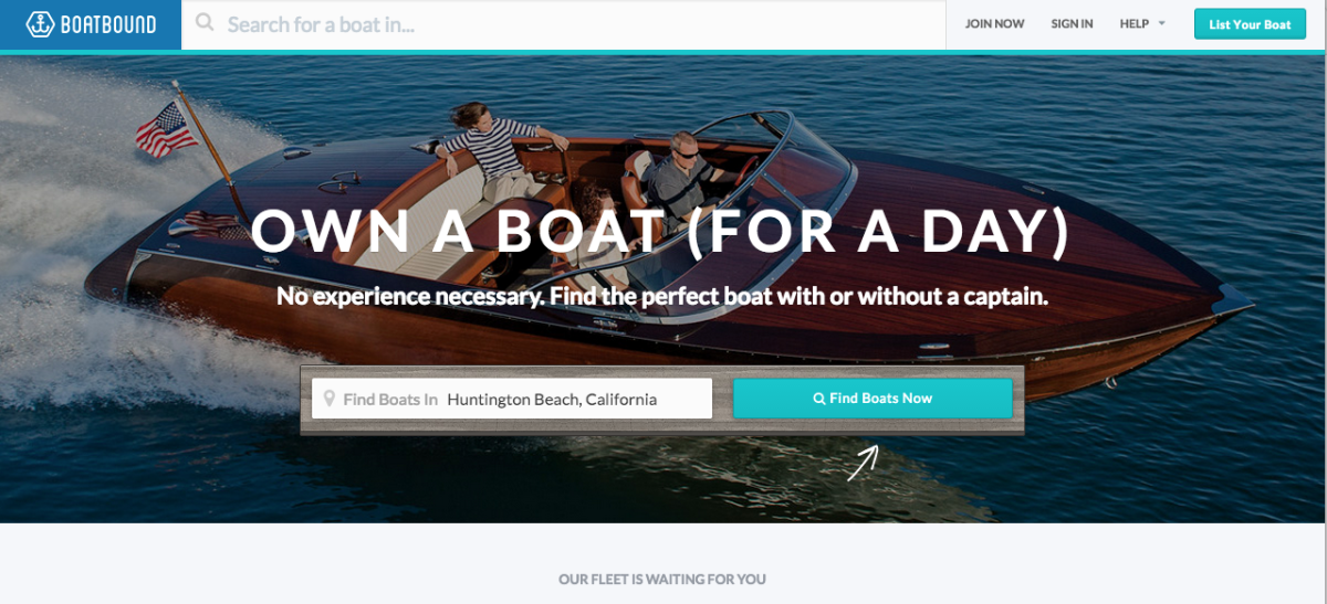 Boatbound rental ship sailing adventure getaway website