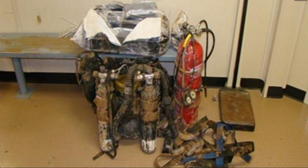 Smuggler attempts to scuba dive across border with 55 pounds of cocaine