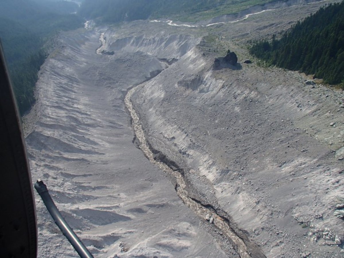 A glacial debris flow rushes down Tahoma Creek on Mount Rainier Thursday, August 13, 2015.