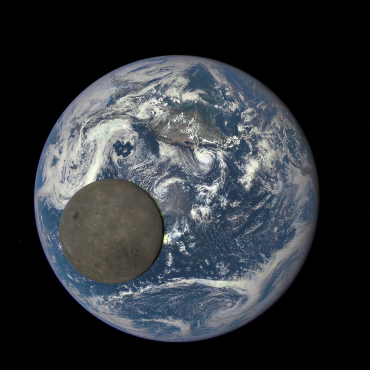 NASA captures an illuminated moon passing the face of Earth. Photo: NASA/NOAA