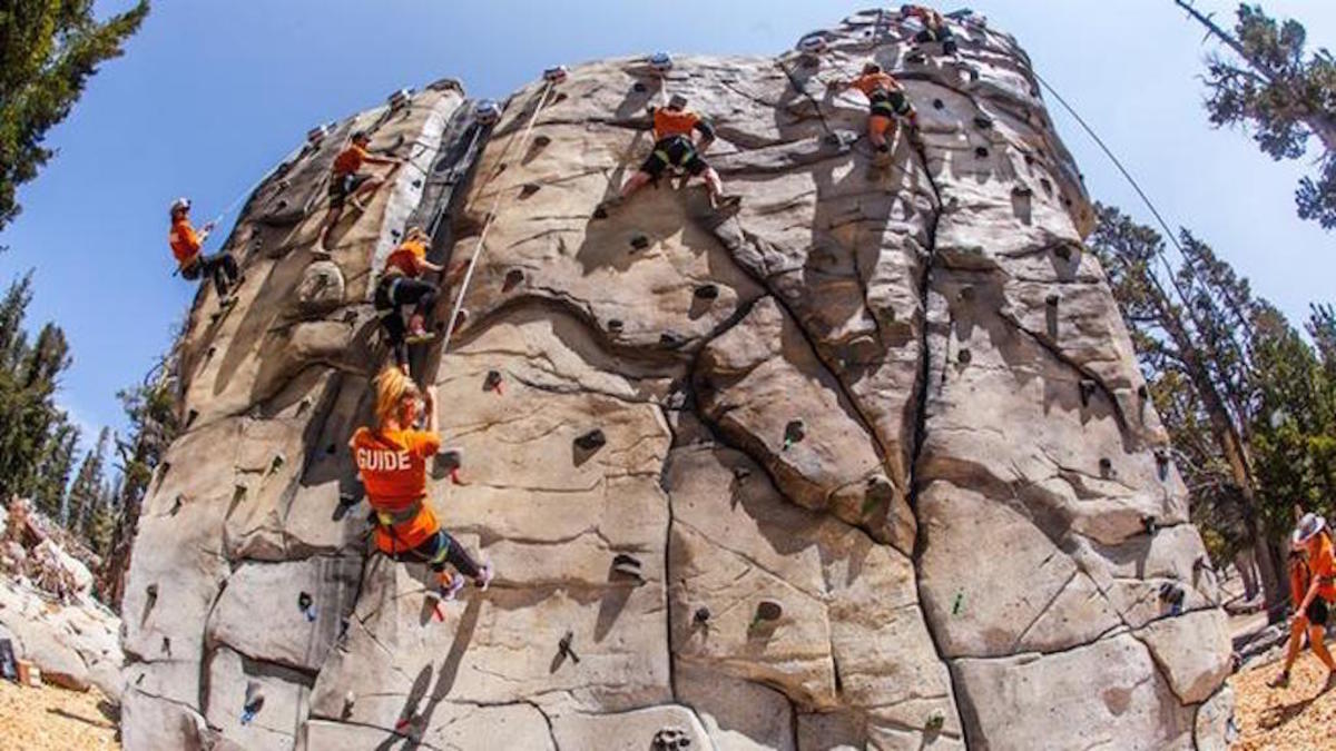Climbing wall at Heavenly
