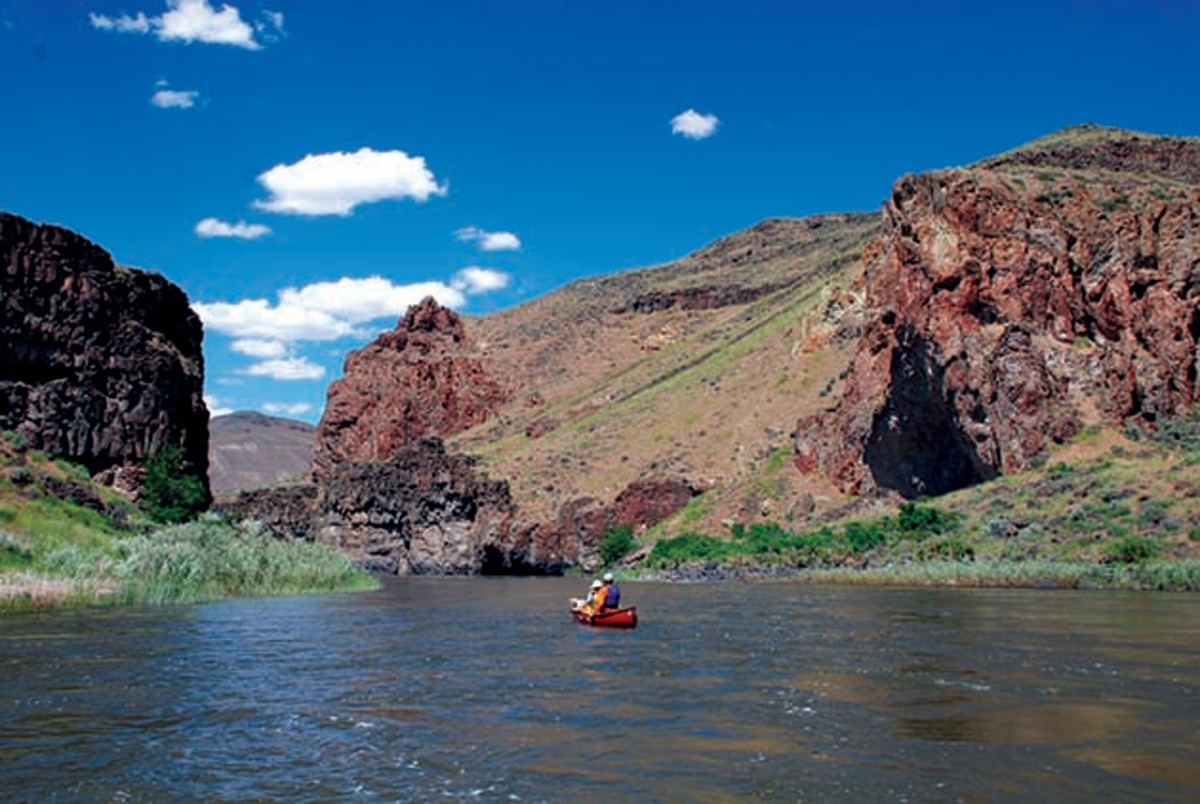 The Owyhee is rich with ancient history. Boaters float past Potters Cave–an historic rock shelter–on river right. Photo by Thomas O'Keefe