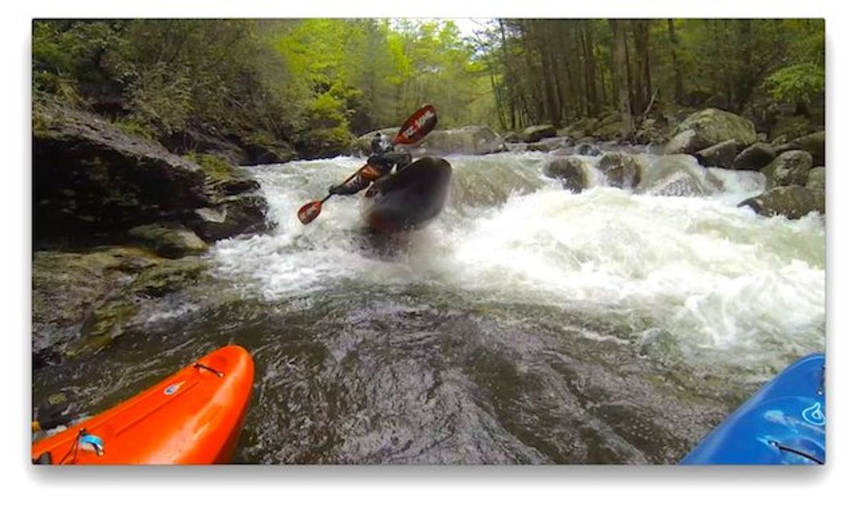 Get Some: Boofing big on one of Georgia's premier wilderness whitewater runs, the Conasauga. Photo By Rick Thompson.