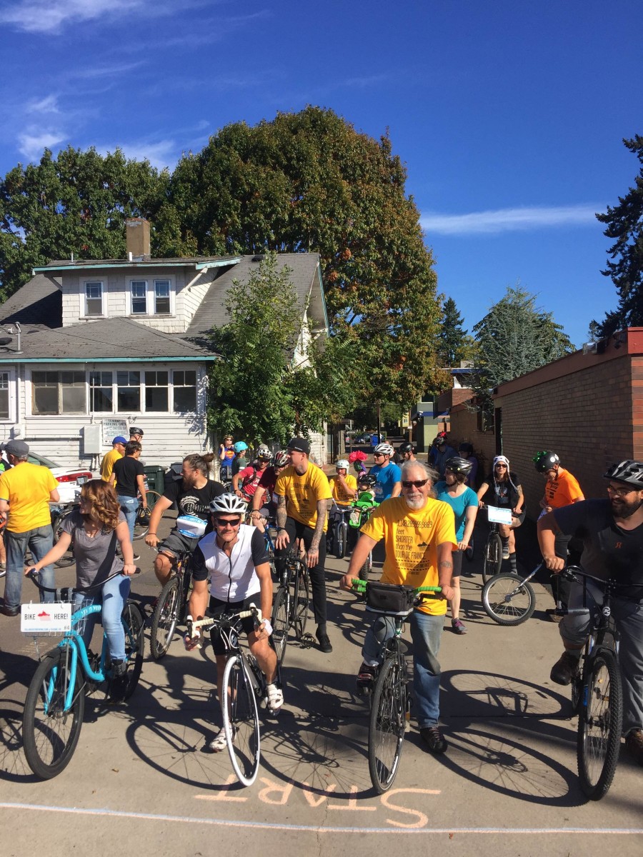 Cyclists Falling Sky Brewing