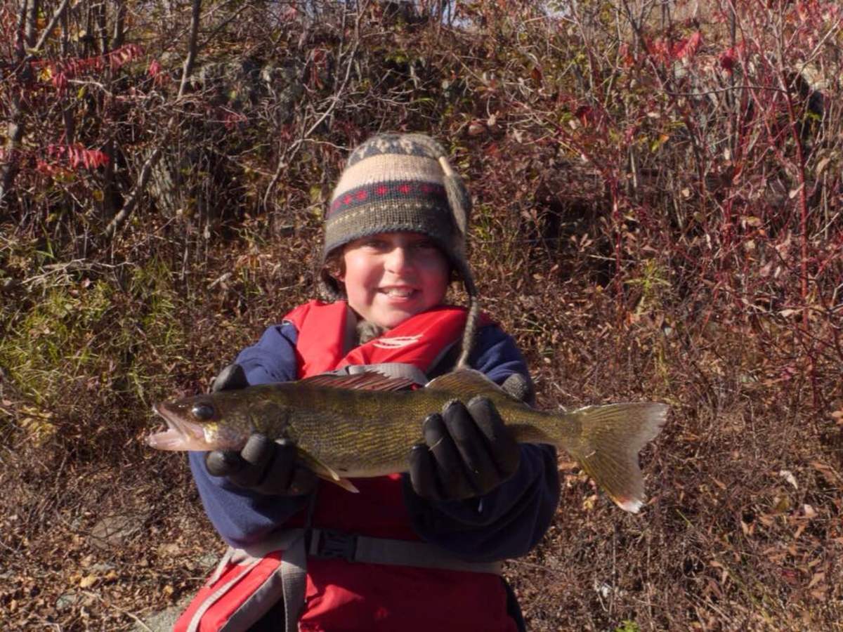Jacob with his walleye