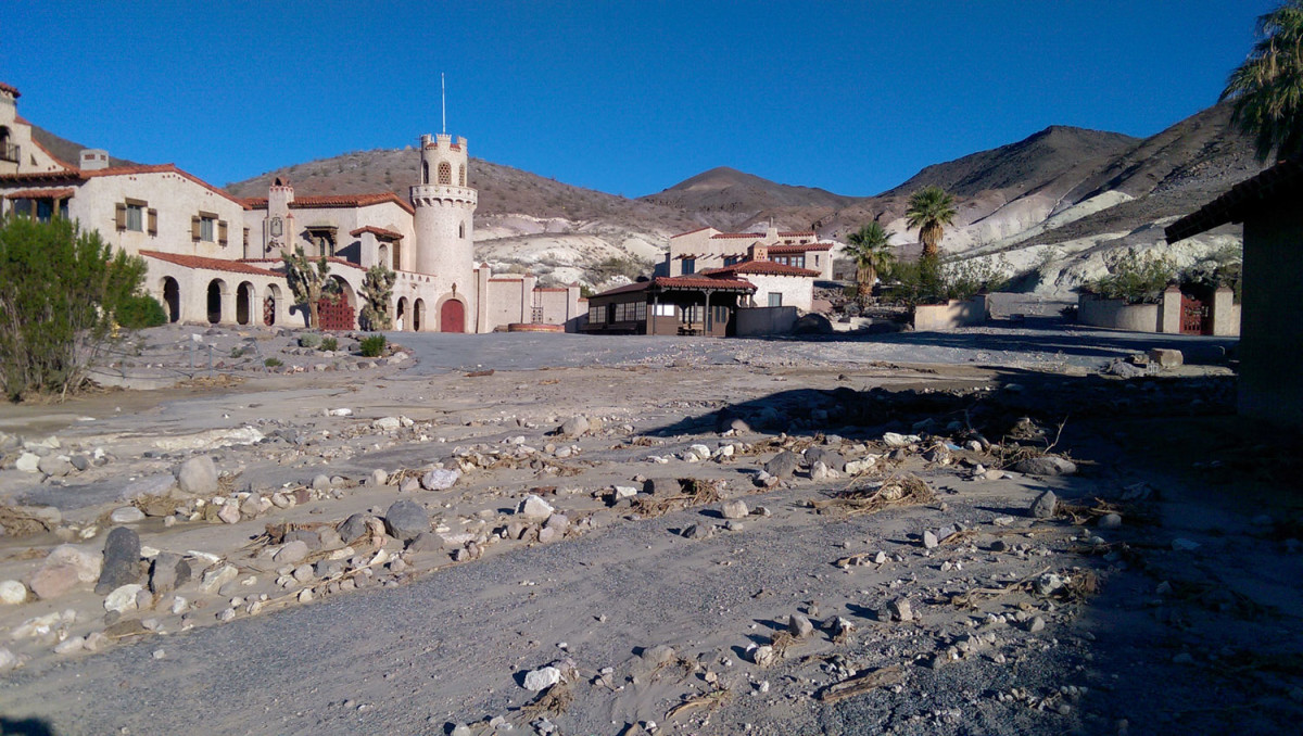 Scotty's Castle was hit with significant damage from a flash flood from a 1,000-year rainfall event.