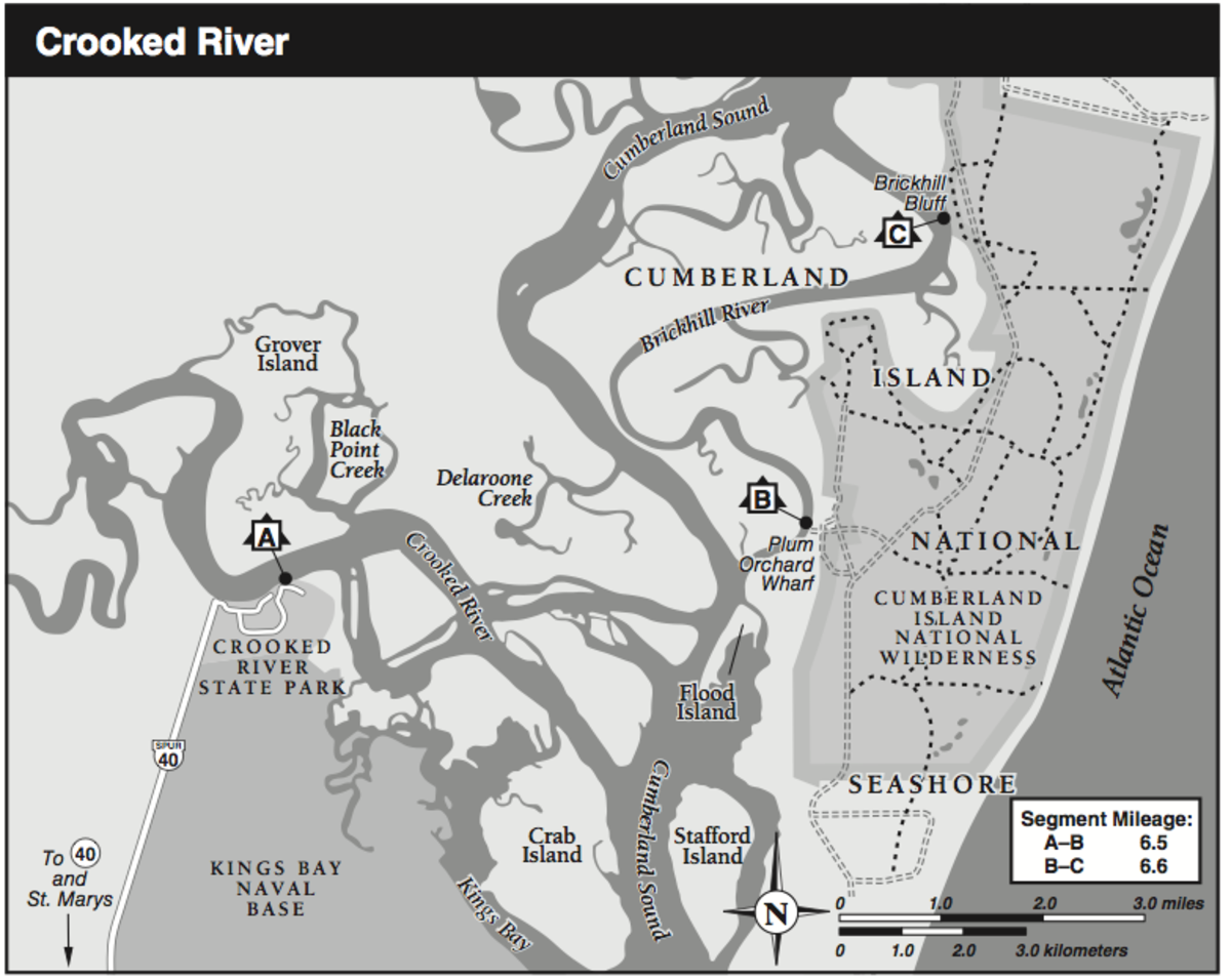 Map detail from Canoeing and Kayaking Georgia, copyright Menasha Ridge Press
