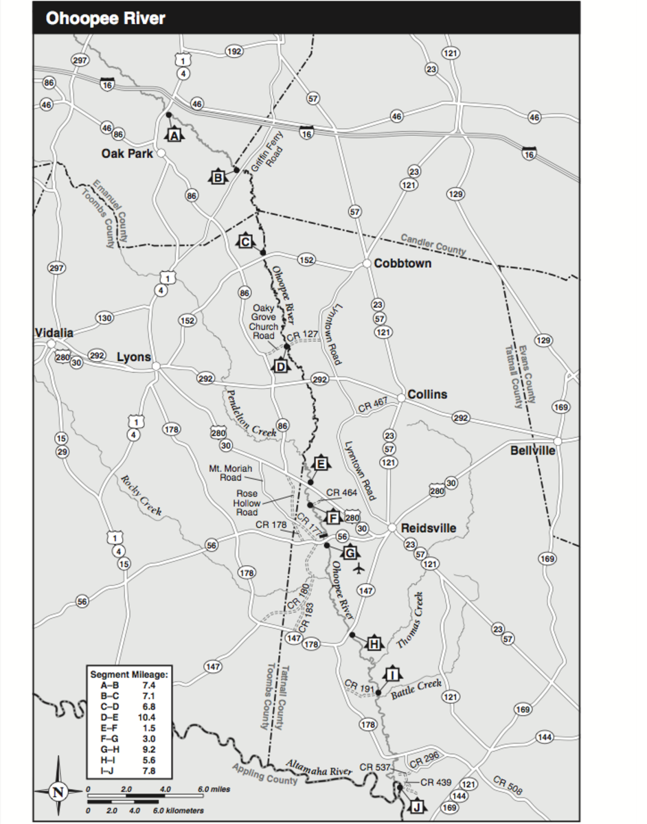 Map detail from Canoeing and Kayaking Georgia, copyright Menasha Ridge Press
