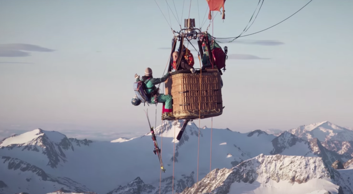 hot air balloon skiing Heimschnee