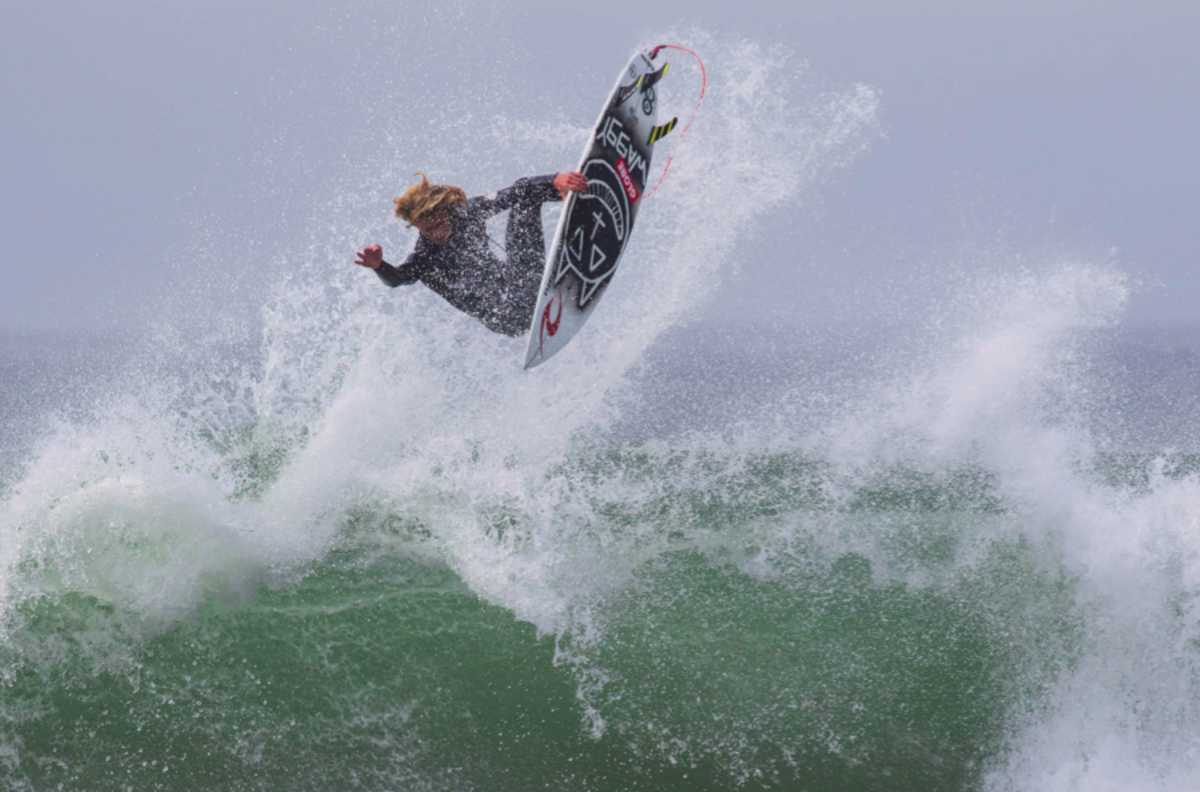 Santa Cruz's Noah Wegrich doesn't shy away from heavy sections — or adventure. Here, Noah pops the cork on a road trip with a good friend.