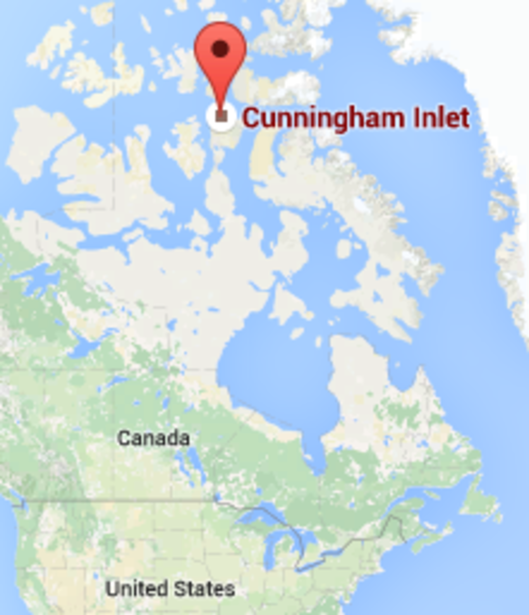Cunningham Inlet by Google Maps.