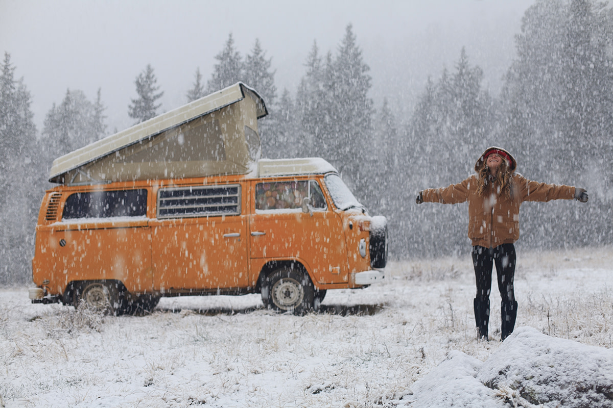 An "idle" moment in the snow. Photo: Idle Theory Bus