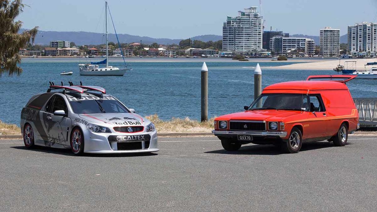 The two Sandmans, parked 40 years apart. Photo by Red Bull Racing