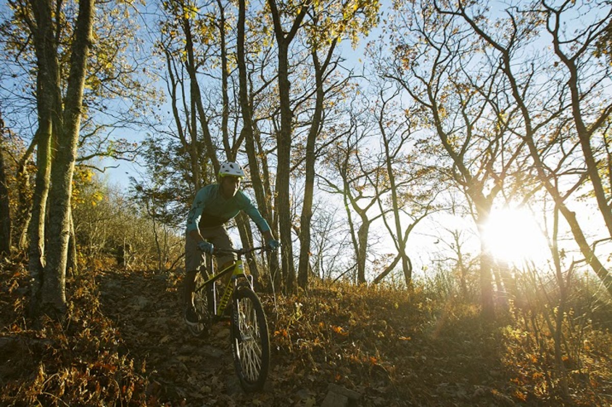 Washington, D.C. native Jon Saunders escapes the city stress by heading to the mountain-bike trails in the nearby Shenandoah Valley. He loves the unpredictability of riding new trails—and he takes different routes each time he goes.