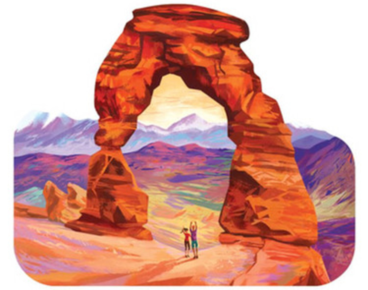 sticker art delicate arch