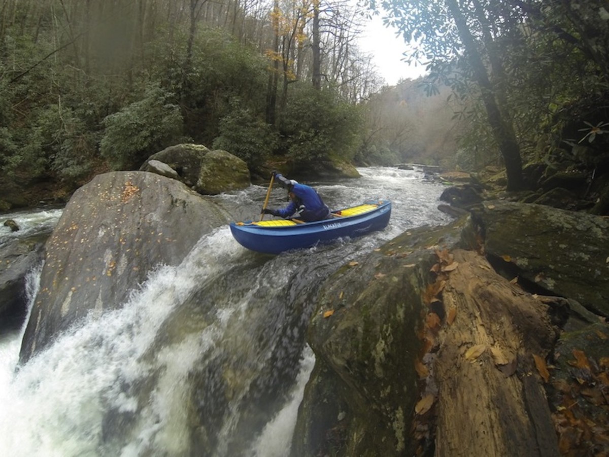 The author on Submarine Falls, North Fork of the French Broad. Photo by Ryan Jourdan