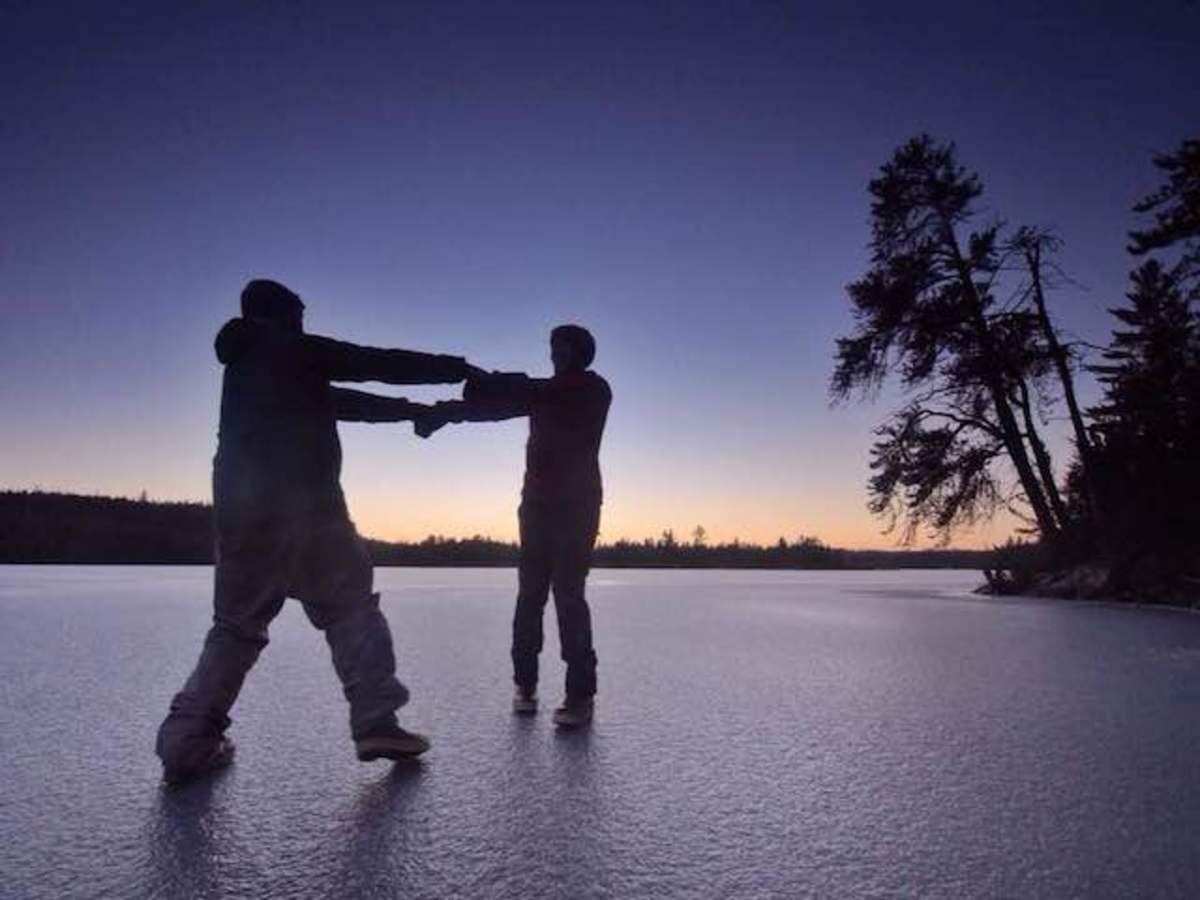 Dancing on the ice on Vera once it was finally thick enough.