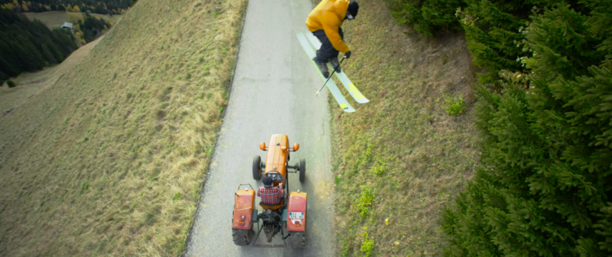 Candide Thovex skiing without snow