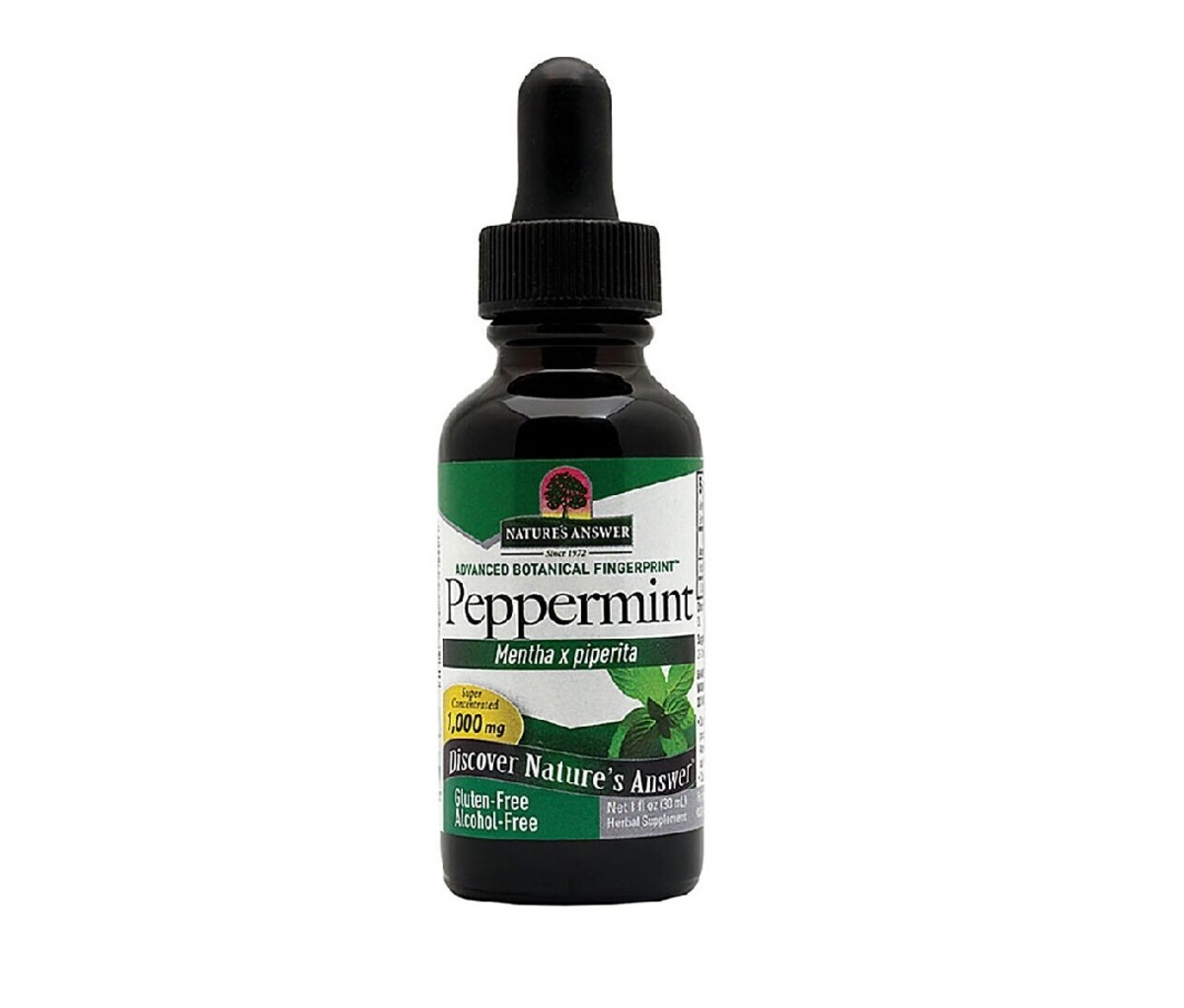 Bottle of peppermint oil