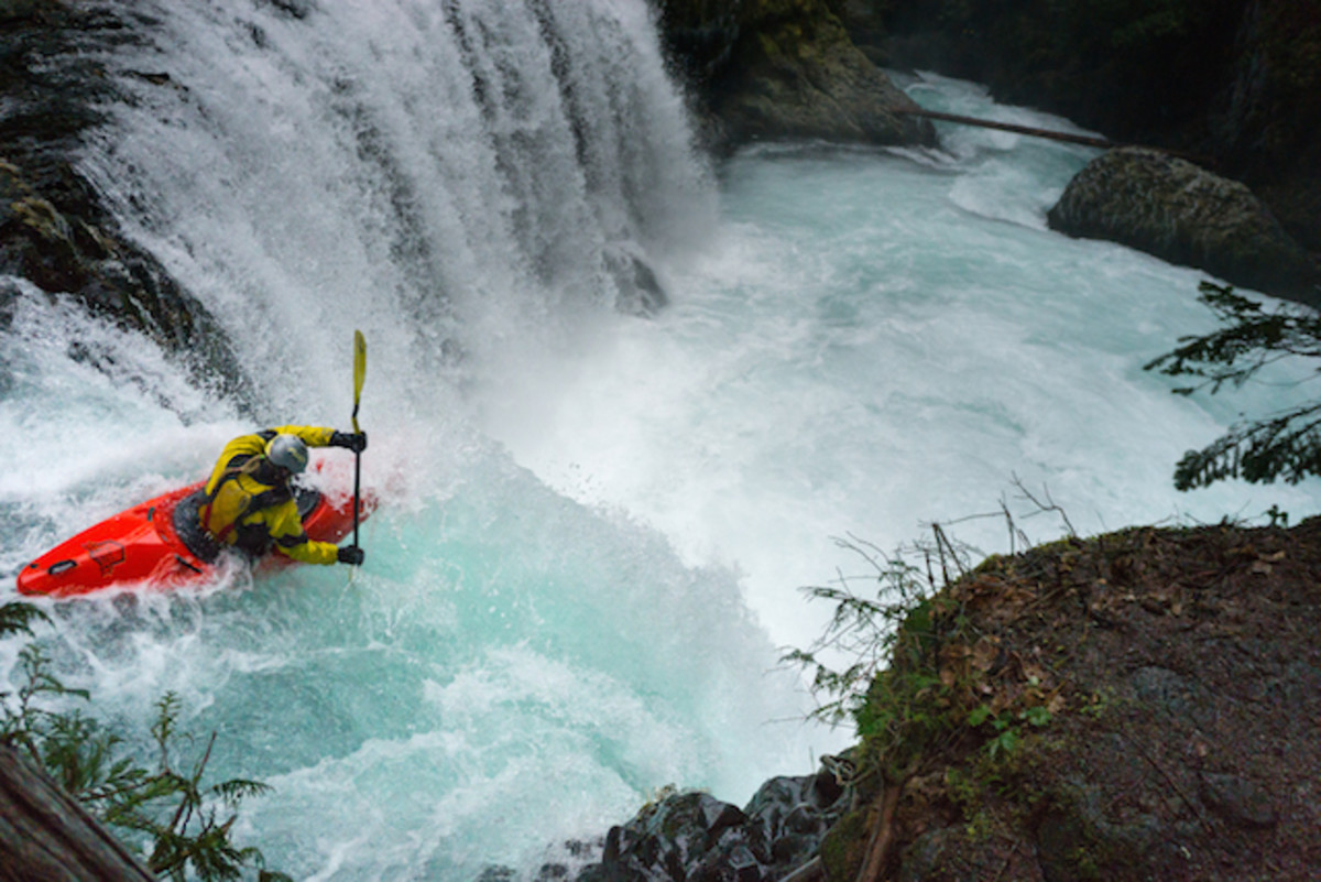 Flying off Spirit Falls in the Prijon Cali. (photo by David Spiegel)