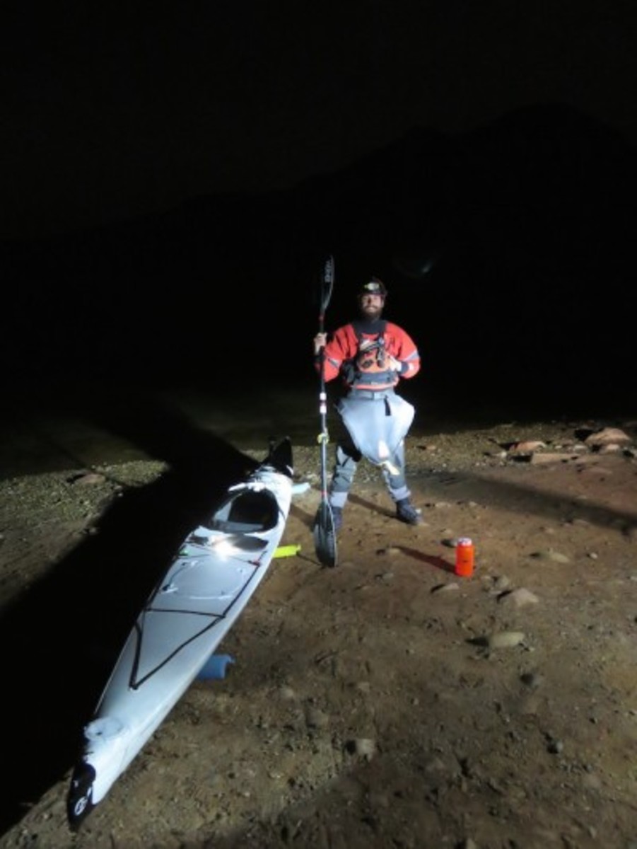 Ben Orkin preparing to launch his kayak early Saturday morning. Photo by Mari Orkin.