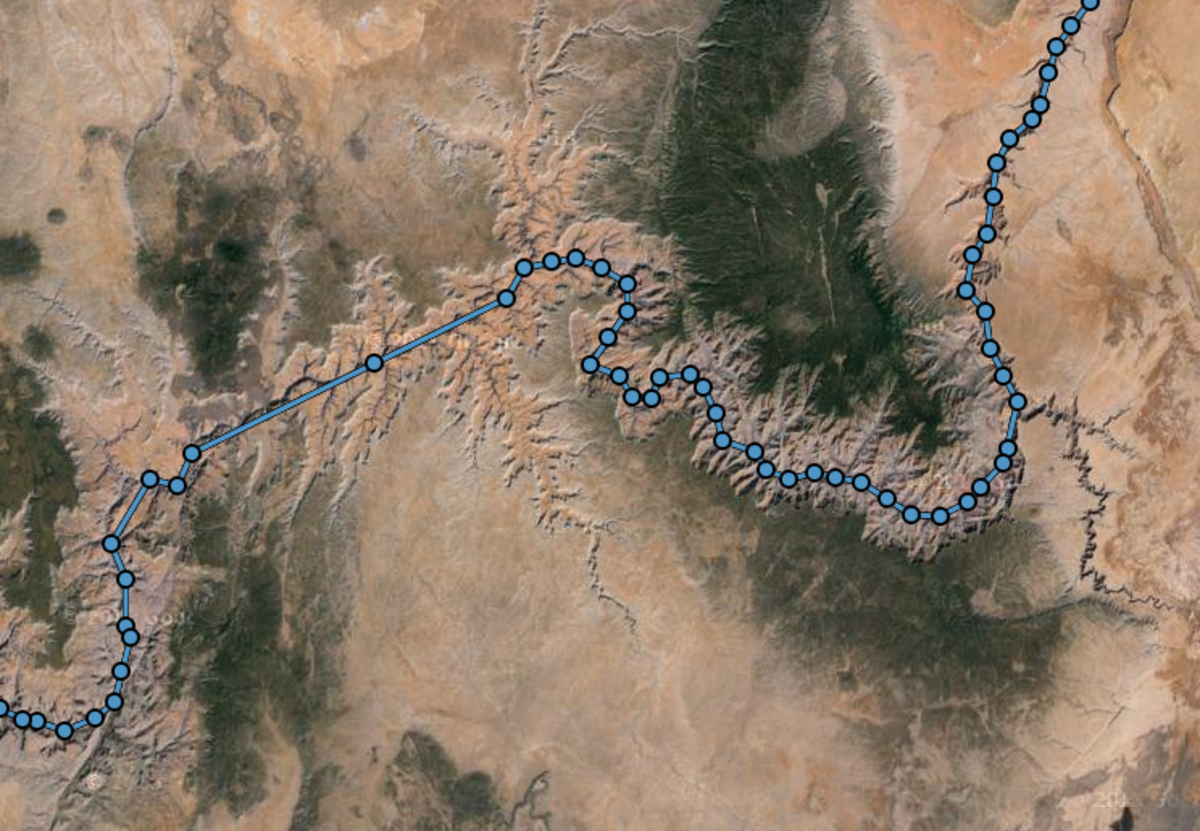 Map showing waypoints from Luck, Casey and the Klema brothers who finished their record-setting run on Thursday.