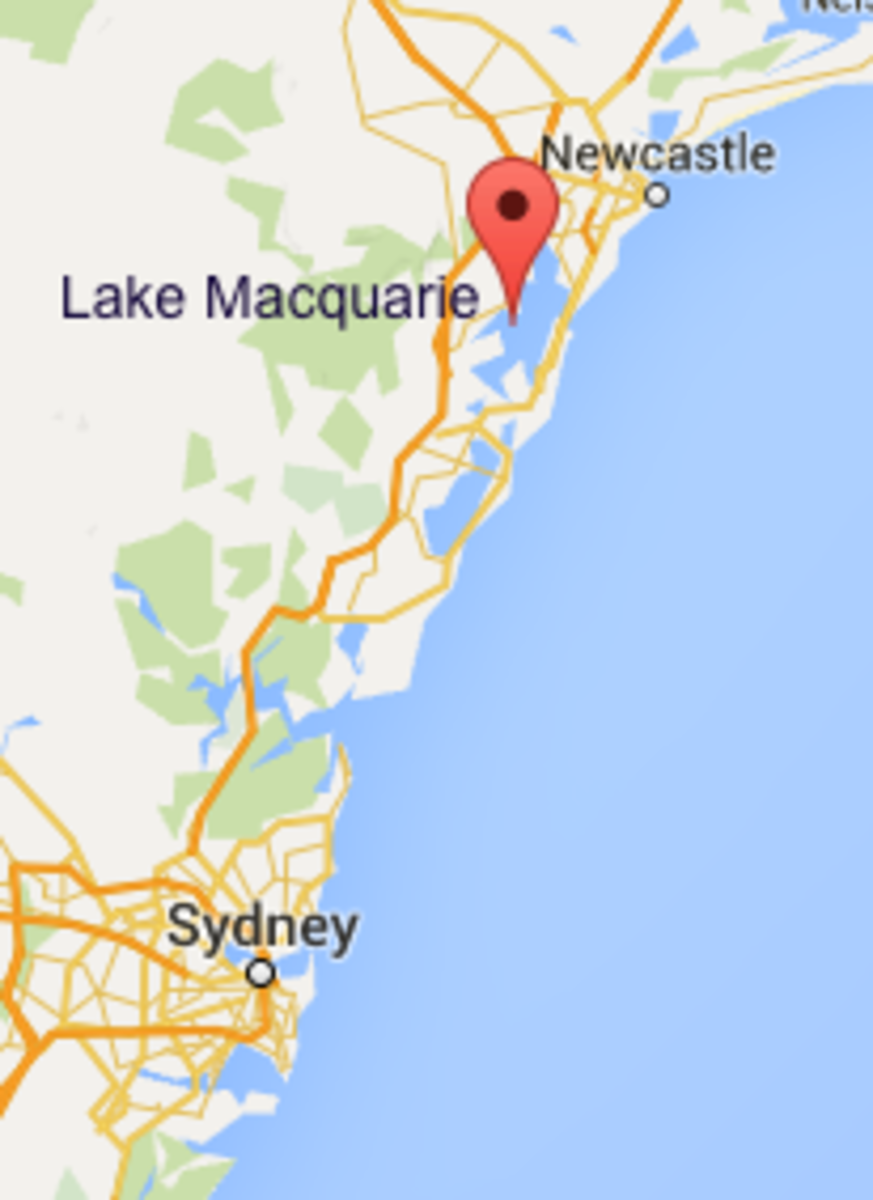Lake Macquarie where the sea monster washed ashore.