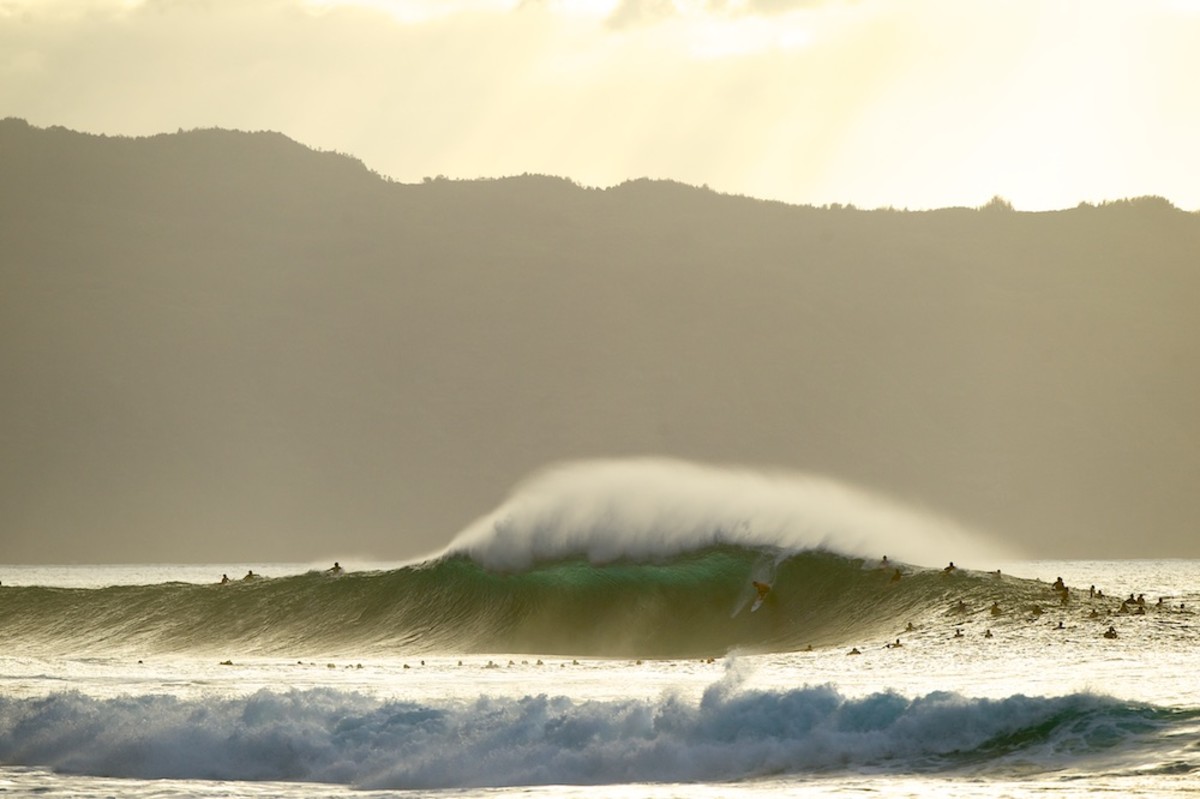 Pipeline; deadly, beautiful and always crowded. Photo by Billabong