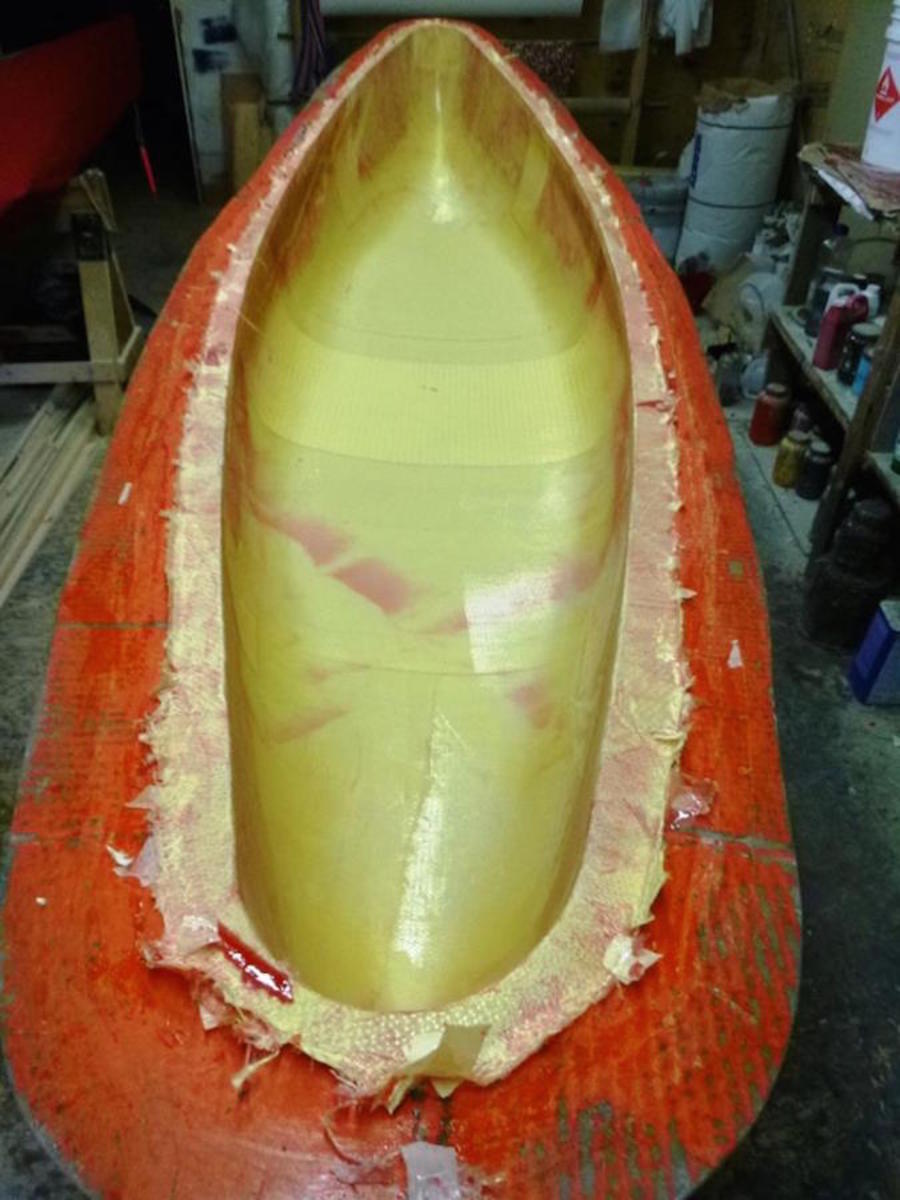 Millbrook canoe under production. Photo Millbrook Boats Facebook site