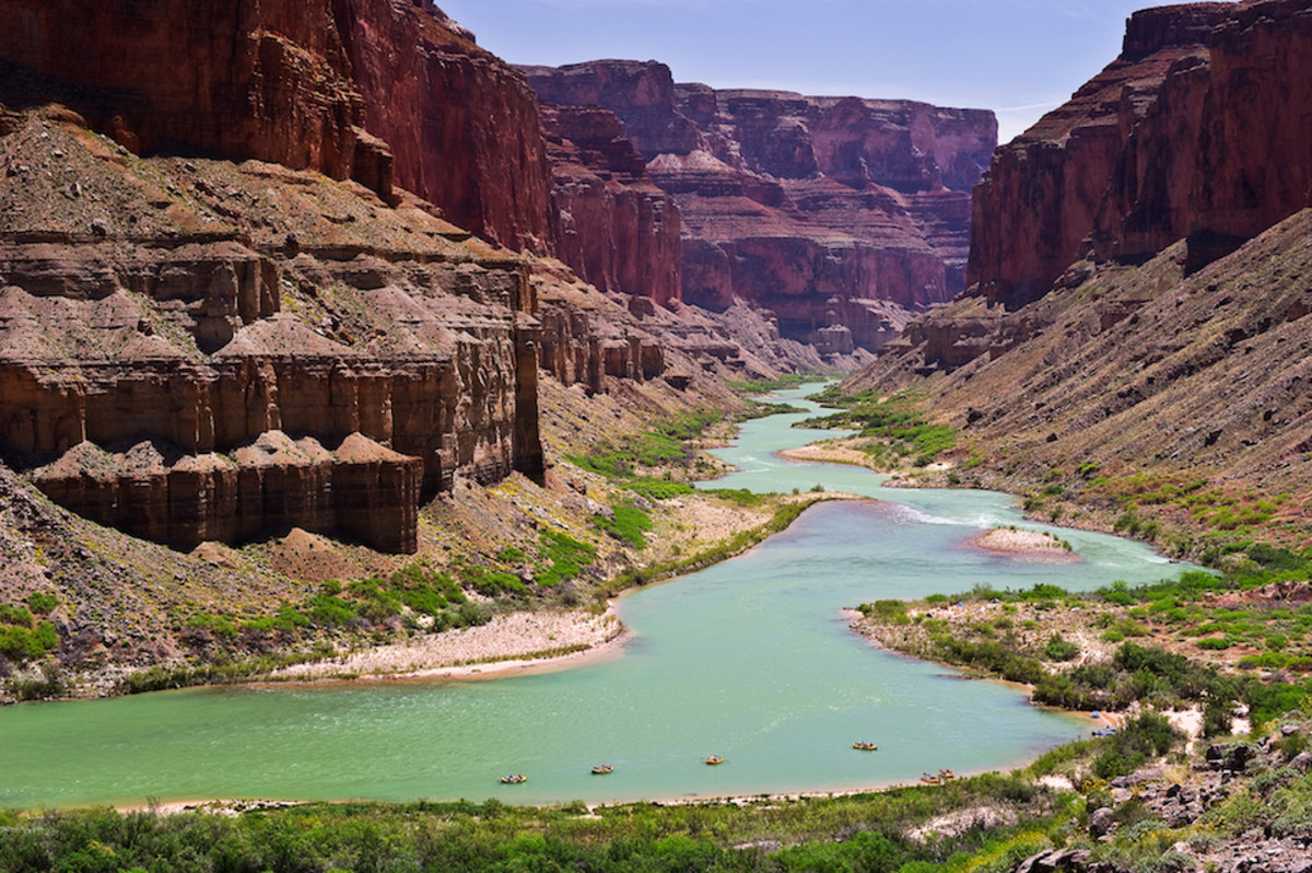An OARS trip lands near the Nankoweap in the Grand Canyon. Photo by James Kaiser