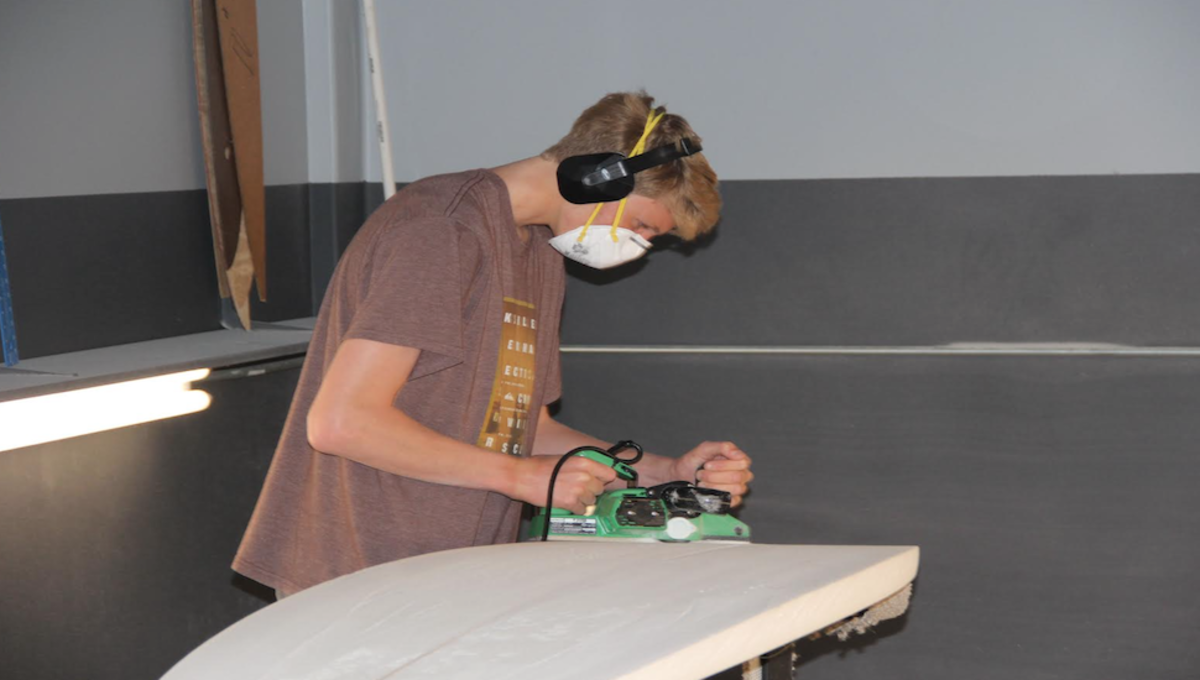 Jack Bark continues to refine his craft: shaping. Photo courtesy of Bark Family.