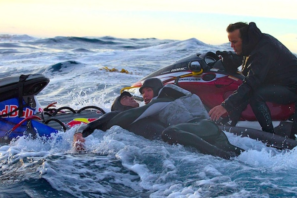 Greg unconscious after his ordeal. Photo Rob Keith