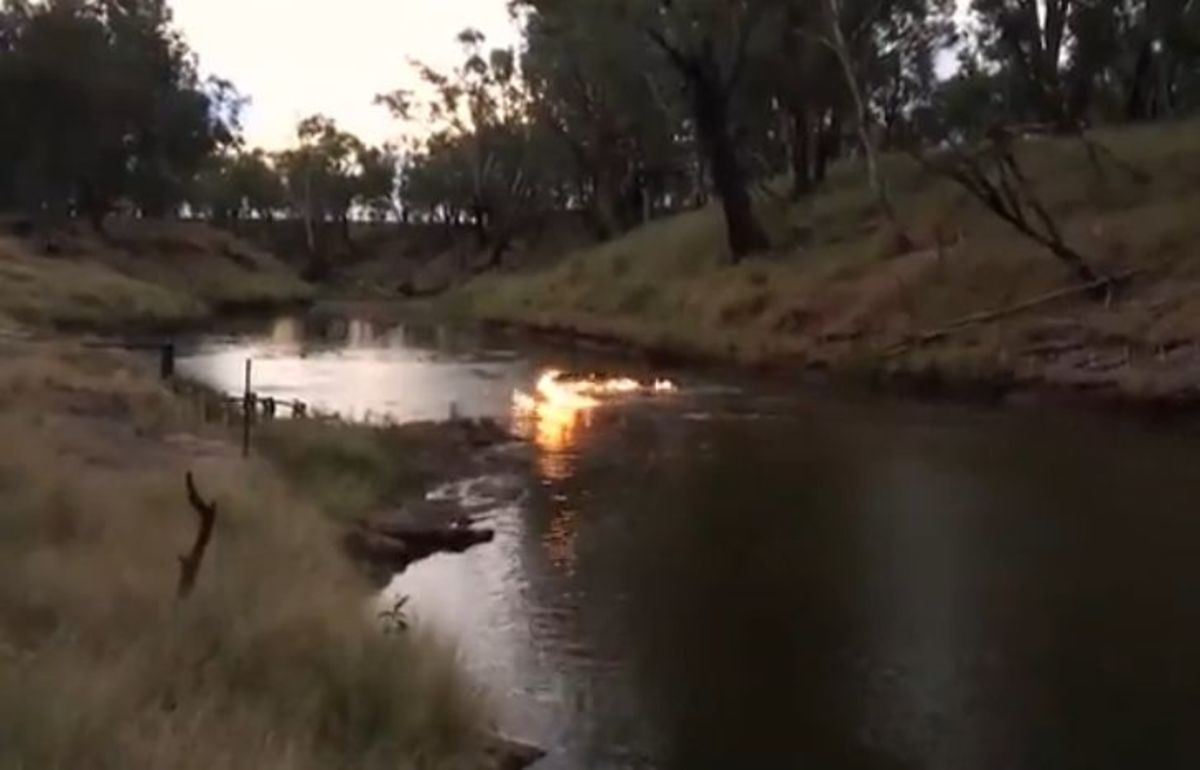 Officials from Origin Energy said the gas leak in the river poses no risk to the environment or public safety.