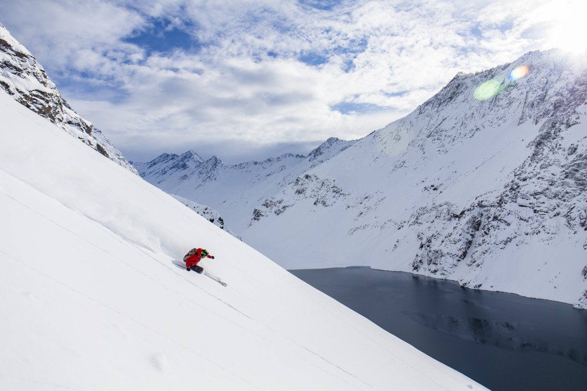 Summer skiing and snowboarding