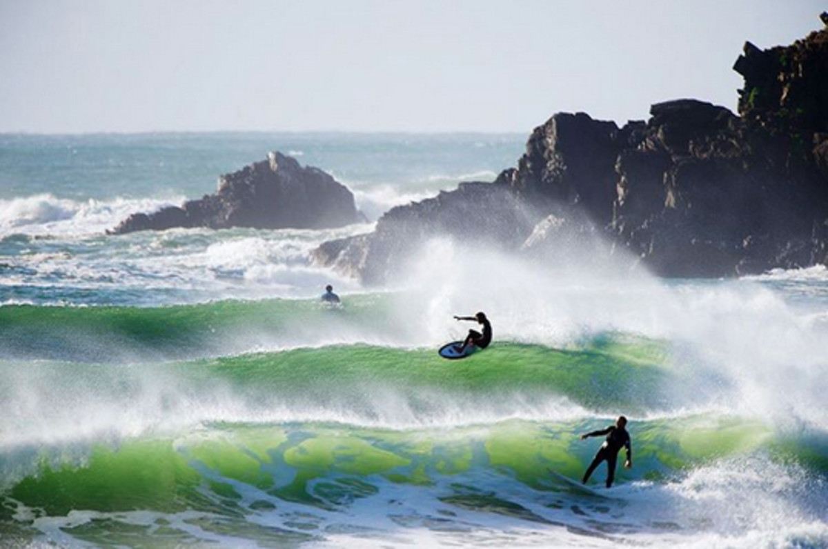Dave Rastovich takes a high line on a Fish near home. Photo by Billabong