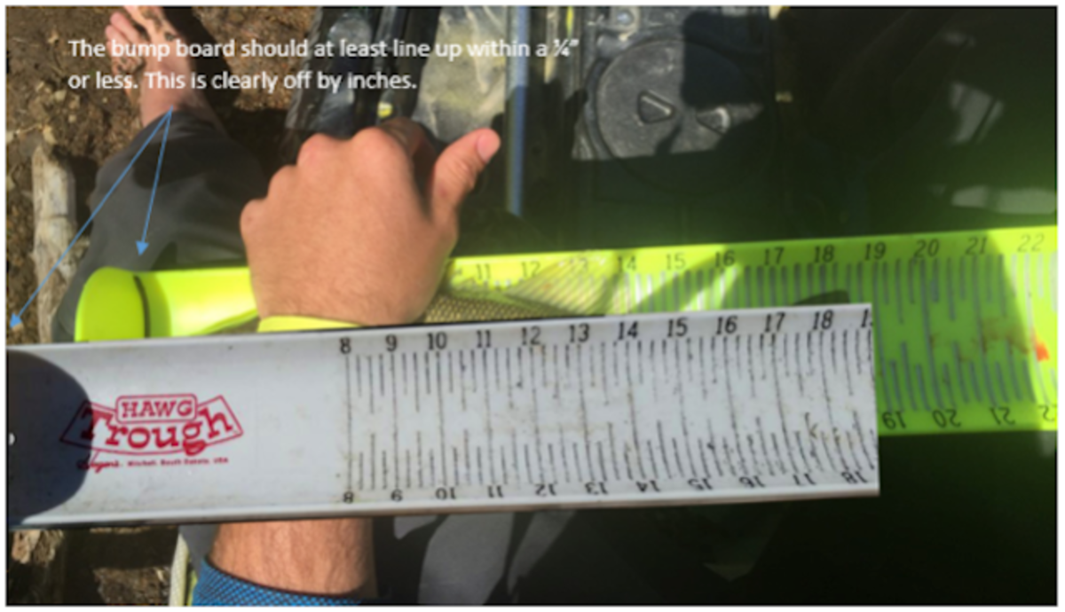 Kayak Bass Series officials offered this evidence of an altered measuring board they say was used by Andrew Shephard. Photo Courtesy Kayak Bass Series