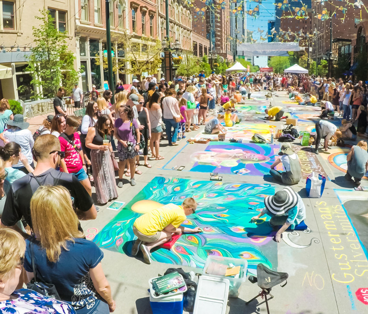 The Annual Chalk Festival on Larimer Square in Denver