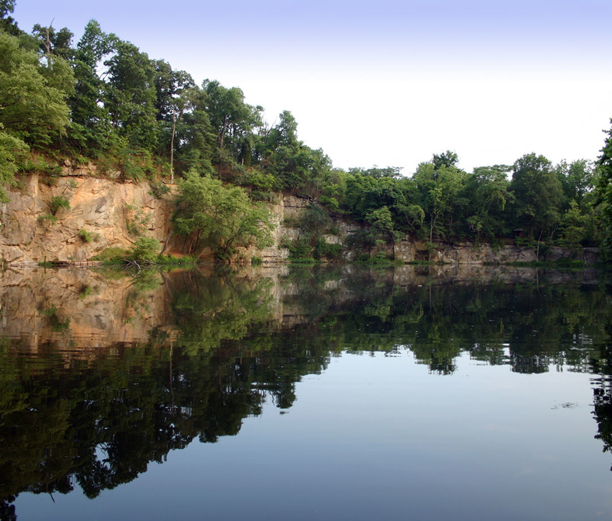 A filled-in quarry lake on Belle Isle in Richmond