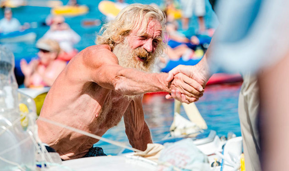 Doba upon the completion of his second trans-Atlantic crossing. Photo by Iwona Bednarczyk-Jolley