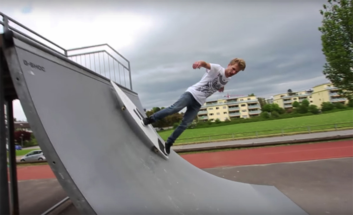 They even shredded it on a quarterpipe.