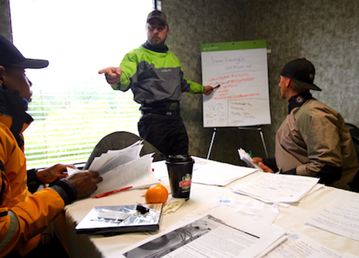 Time in the classroom learning about basic and advanced kayak techniques means more productive time on the water. Photo Jeff Little
