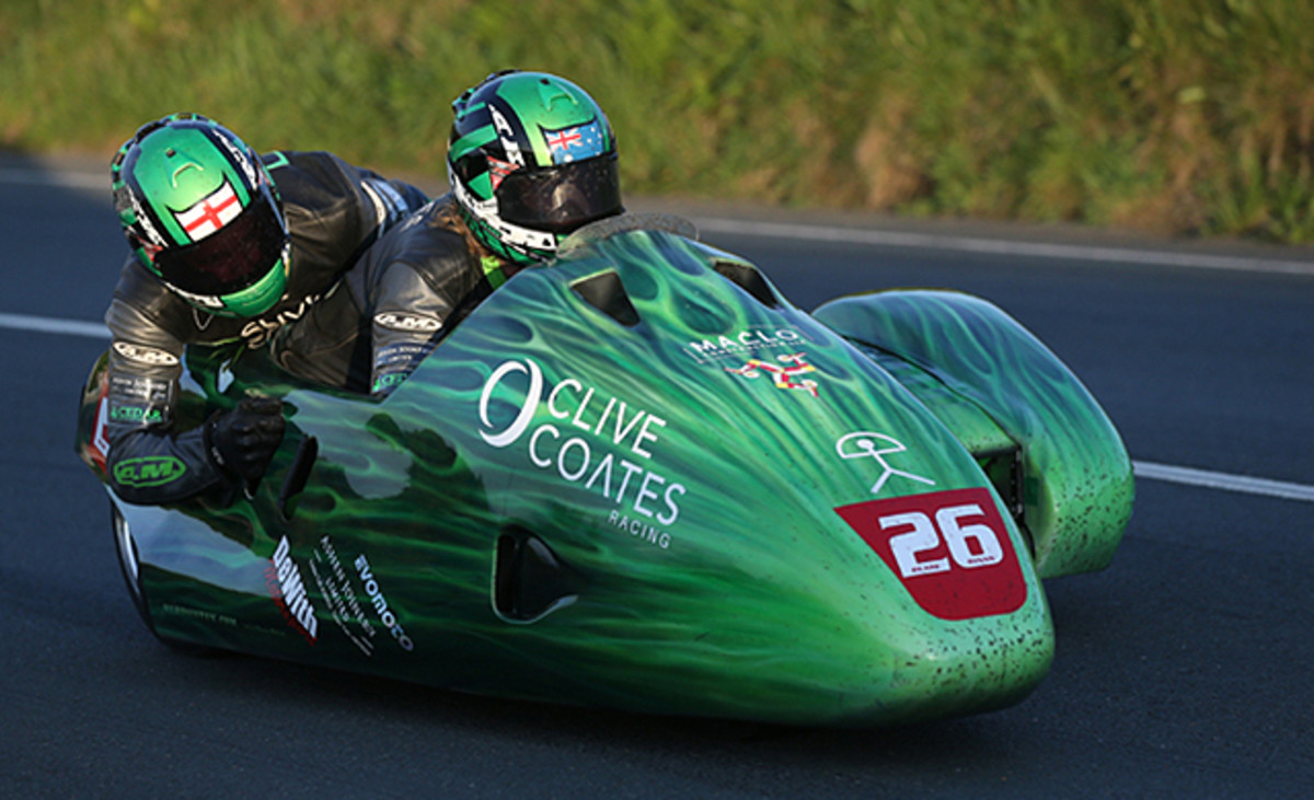 The sidecar housing Dwight Beare and Benjamin Binns. Photo: Courtesy of Isle of Man TT