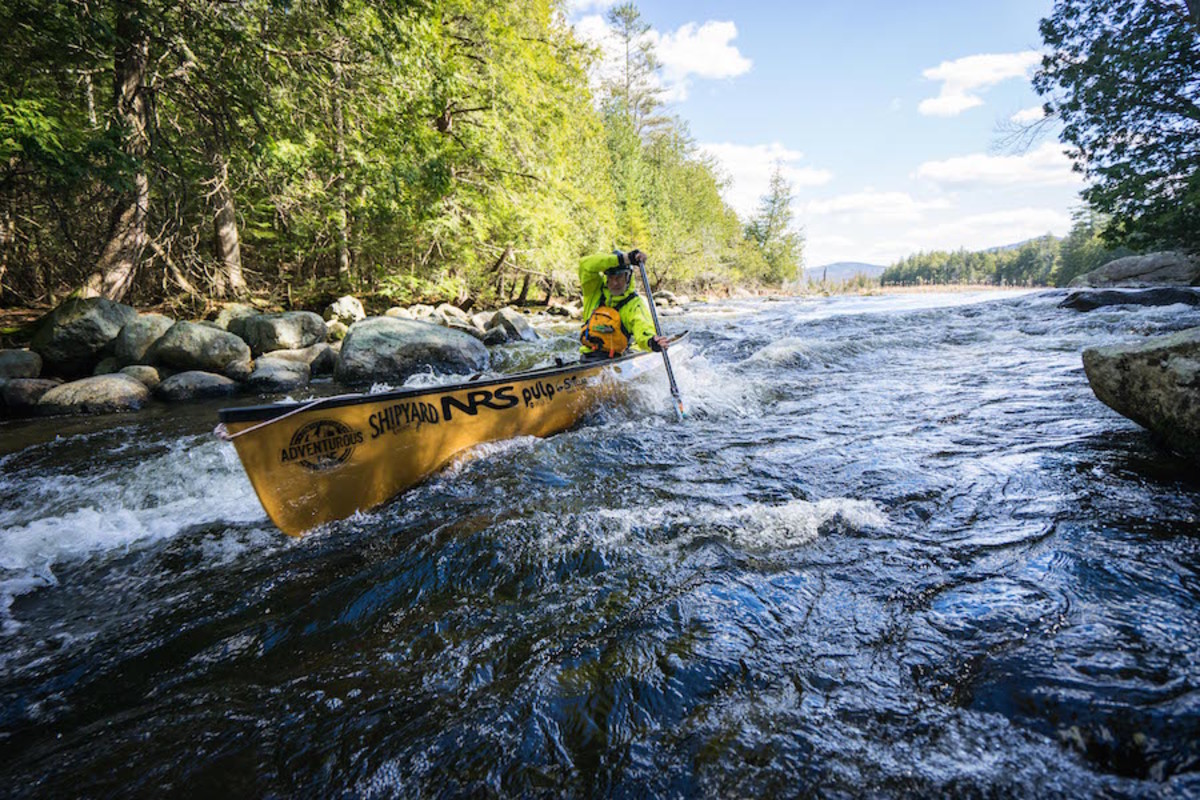Connelly runs a rapid on the Northern Forest Canoe Trail. Photo by Brian Threlkeld.
